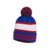 Striped Pom Pom Beanie Hat